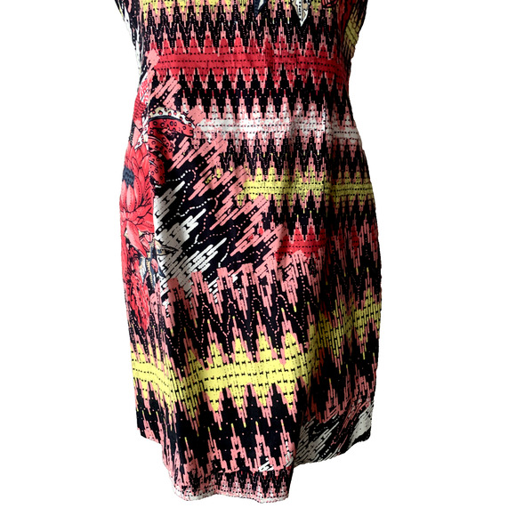 French Connection Dress Womens Size 10 Sleeveless Colorful Artsy Sheath Dress - Picture 4 of 12
